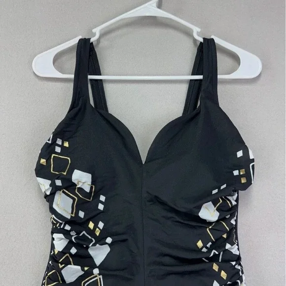 Miraclesuit‎ One Piece Swimsuit Womens 12 Black Sweetheart Neckline Shapewear - Picture 3 of 12